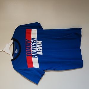 Tommy Hilfiger Denim Men's Blue Graphic Medium T-Shirt